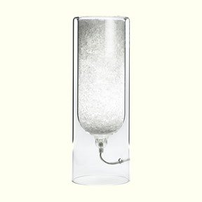 white table lamp with rock salt 