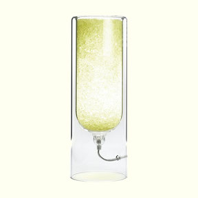 yellow table lamp with rock salt 