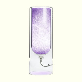 violet table lamp with rock salt 