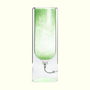 green table lamp with rock salt 