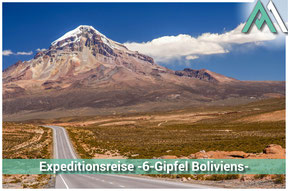 EXPEDITIONSREISE -6 GIPFEL BOLIVIENS- Serkhe Kollu - Pequeno Alpamayo - Pico Austria -Acotango - Ancohuma - Illimani mit AMICAL ALPIN