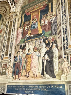 Heiligsprechung der Katharina durch Papst Pius II  (beide aus Siena)