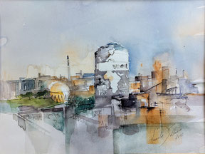 Sollmann Hannelore Voest Linz Aquarell