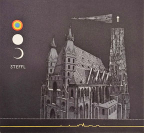 Bramer Josef Original Farbradierung Steffl bei Nacht Stephansdom Wien