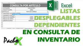 Listas desplegables dependientes en Excel