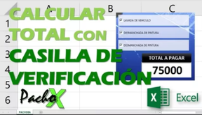 Total con casilla de verificación en Excel