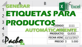 Etiquetas para productos en Excel