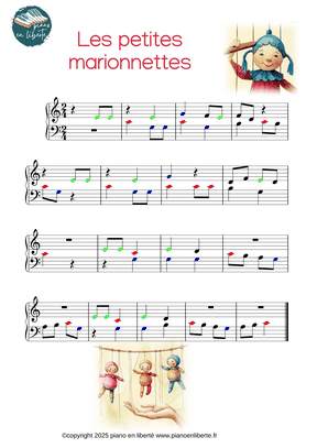 partition pour piano les petites marionnettes avec accompagnement