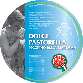 maremma sheep sheep's cheese dairy pecorino caseificio tuscany tuscan spadi follonica label italian origin milk italy fresh dolce pastorella