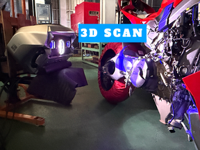 車体の3Dスキャン風景