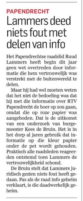 Artikel AD De Dordtenaar van maandag 24 augustus 2015