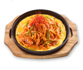 ナポリタン自家製ホワイトソースかけ鉄板