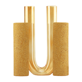 orange flower vase