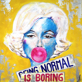 "being normal is boring", 2013, acrylic on canvas, 80x80 cm