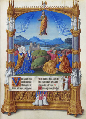 Les Très Riches Heures du duc de Berry - « L’Ascension » - Bibliothèque du Château de Chantilly - Ms 65, f° 184r -