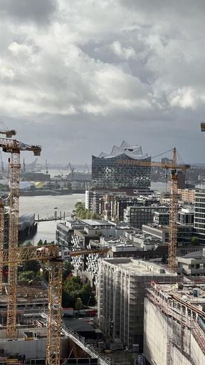 Roof-top picture of Hafencity in Hamburg