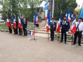 porte-drapeaux à la commémoration de la journée nationale de la déportation à Montpellier le 30 avril 2023 anocr34.fr