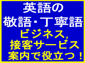 ビジネス英会話 敬語 丁寧語 英語 案内 サービス 接客 販売 受付 おもてなし
