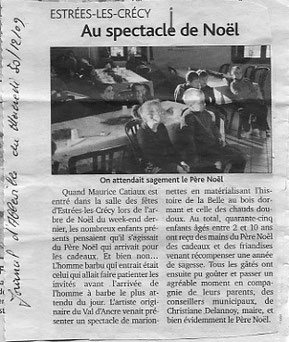 Journal d'Abbeville. 30 décembre 2009. Marionnettes.