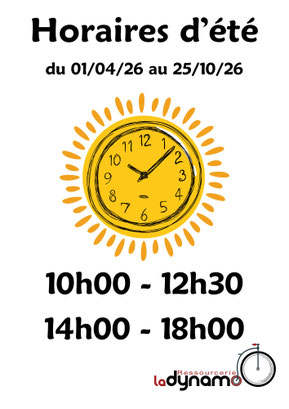 Horaires d'été de la boutique