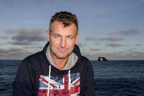 Jonathan R. Green in Darwin Arch, Galapagos