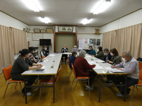 水口民区(一関市滝沢)　班長会議の様子