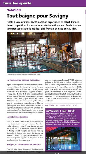 LA FEUILLE janvier 2014 natation