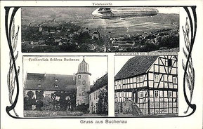 Postkarte etwa 1914 mit Gastwirtschaft Rosenstock - Sammlung Peter Schaaf, Buchenau