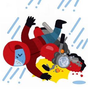 バイクのスリップ事故