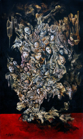 "spawns III" Acrylique sur toile dim: 55cmx33cm