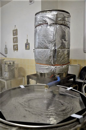 filtration , rinçage de la drêche, la mousse du guiers 