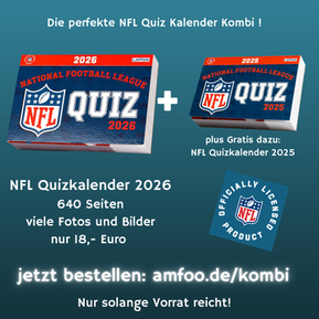 NFL Quizkalender 2026, plus Kalender 2025 gratis dazu