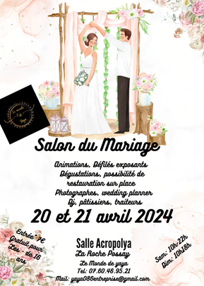 Salon du mariage à La Roche-Posay 20 et 21 Avril 2024