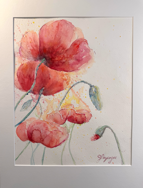 Aquarell, inklusive Passpartout, 30 × 40 cm