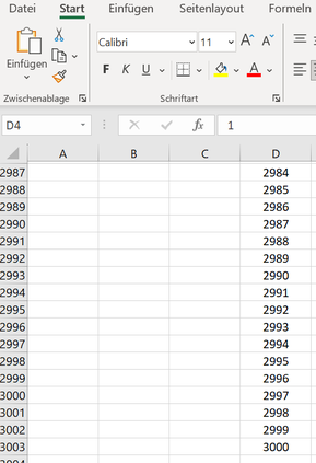 Excel fortlaufende Nummerierung