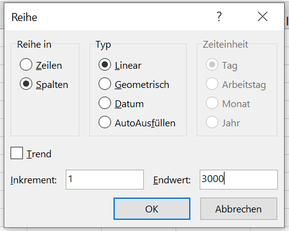 Excel fortlaufende Nummerierung