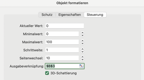 Excel Scrollbar hinzufügen