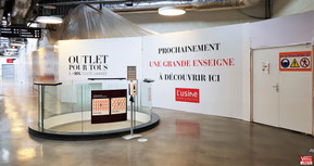 Travaux du magasion ACTION du centre commercial L’Usine Mode & Maison à Vélizy-Villacoublay.