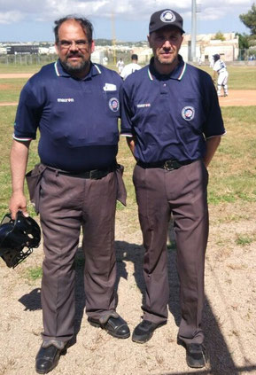 I due umpire da sin. Tommaso Ferramosca e Mauro Lezzi