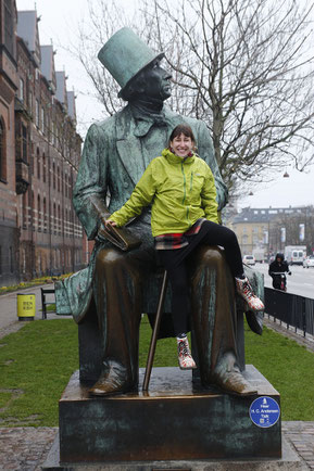 The Statue of Hans Christian Andersen in Copenhagen, Danish author