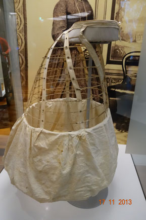 Exhibit of antique bustle/Tournure cage, Otago Museum Dunedin, New Zealand. Photo: Epochs of Fashion - Victorian Era fashion