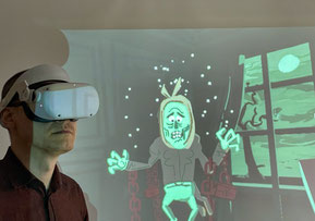 Charles Charles, Eine Weihnachtsgeschichte, Eine VR-Painting-Performance, Virtuell Reality mit Lesung und Live-Musik