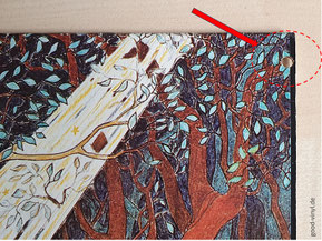 Nahaufnahme: cut-out-hole an einem Cover