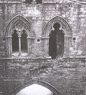 Particolare della torre "dei Ventimiglia" nei primi del Novecento (archivio S. Farinella©)