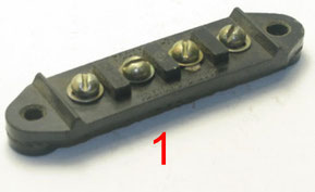 Klemmleiste Klemmenleiste (4 Anschlüsse, 4-Fach Lüsterklemme) GAZ-66. 4-Way Terminal Block Connector GAS 66. Панель соединительная четырехклеммовая) ГАЗ-66.