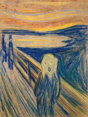  Ein Bild, das wie kein zweites für die Erschütterung durch die Konfrontation mit Grenzsituationen steht: Edvard Munch: "Der Schrei" (Bildquelle: Wikipedia)