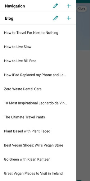 Managing blog posts on jimdo creator app