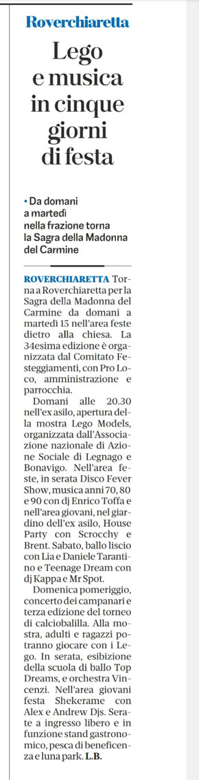 Quotidiano l'Arena del 10.07.2025