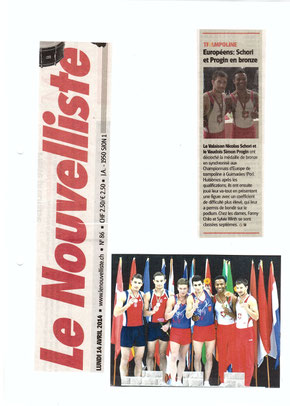 Le Nouvelliste, 14.04.14: Championnat d'Europe au Portugal