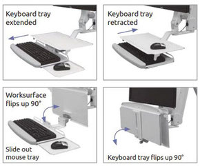 KUS スライド式キーボードトレイ  ワークサーフェス付 | ICWUSA  